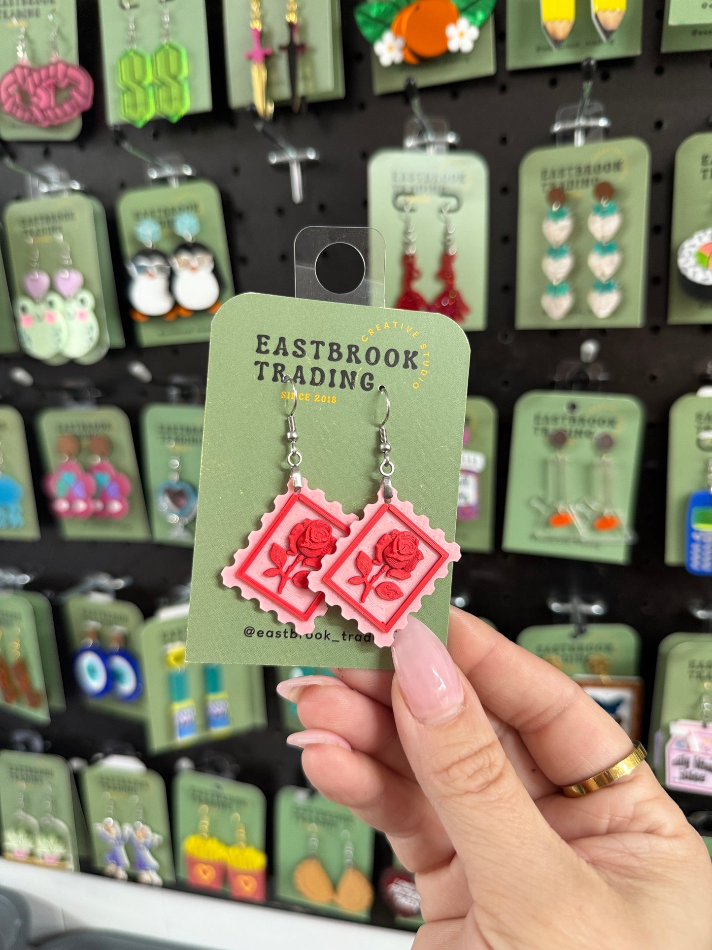 Rose Stamp Earrings