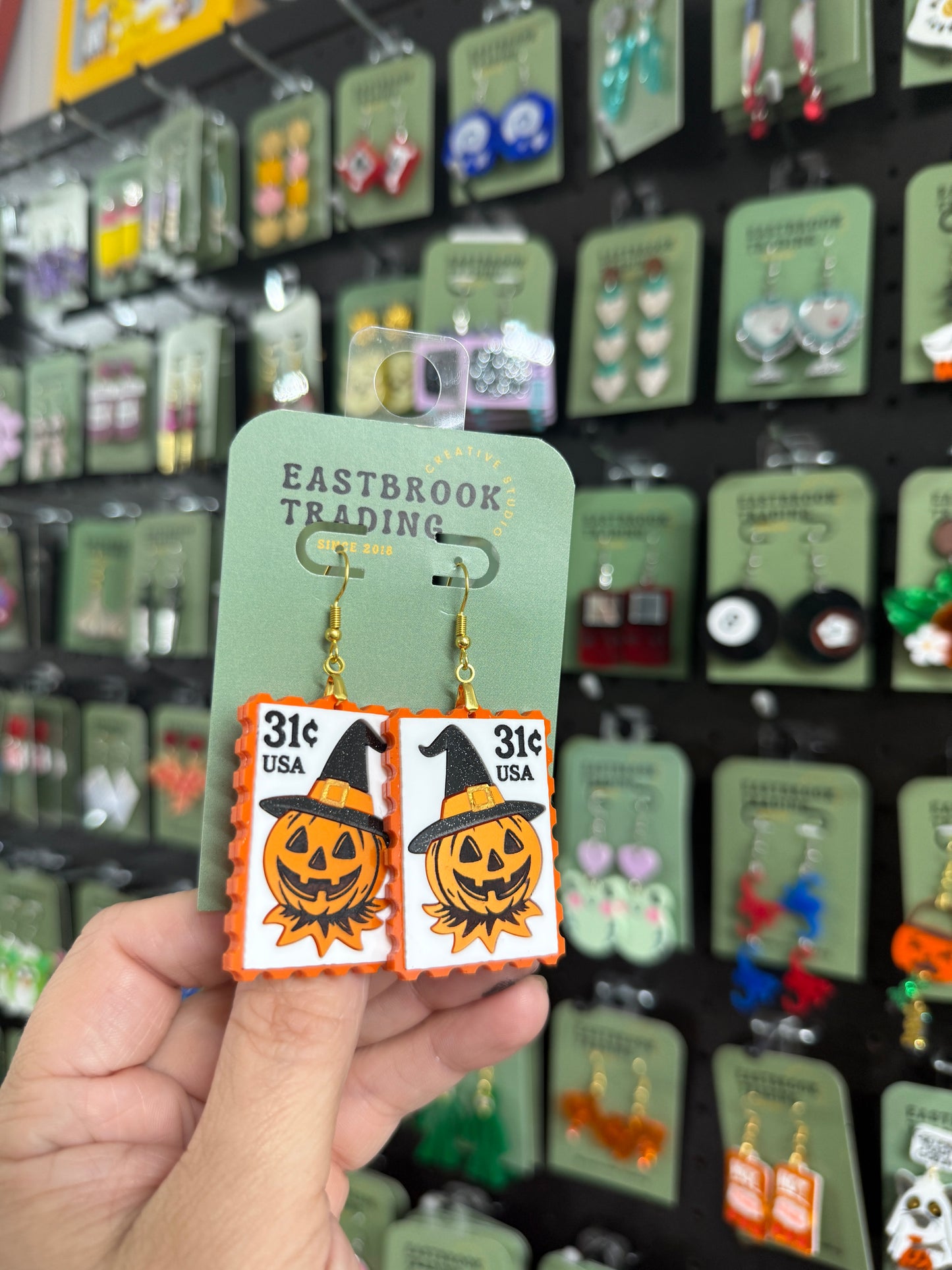 Pumpkin Stamp Earrings