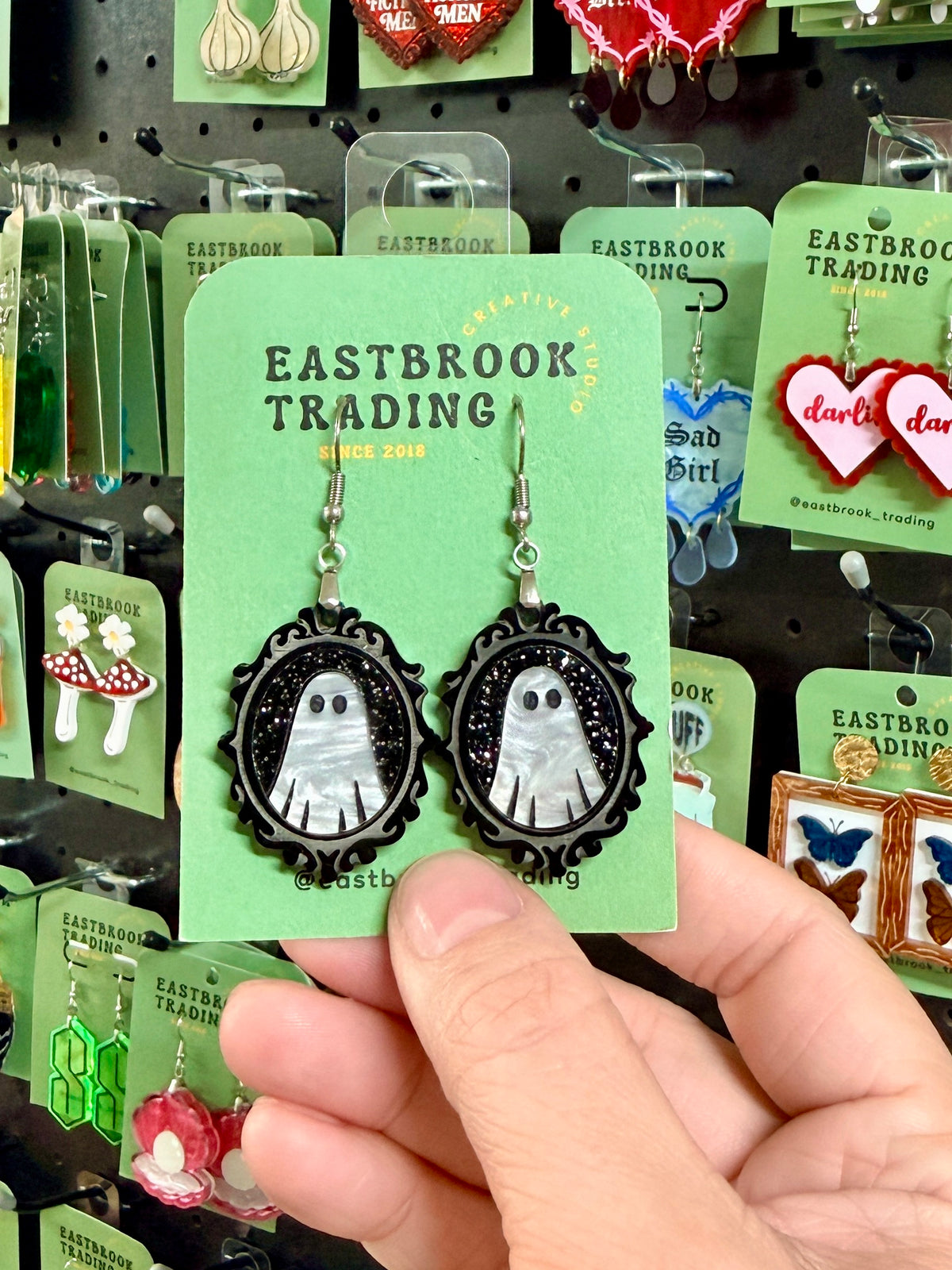 Ghost frame earrings