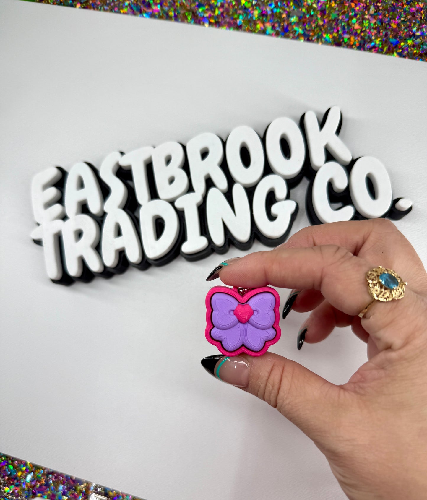 Pretty Bow Clicker Keychain