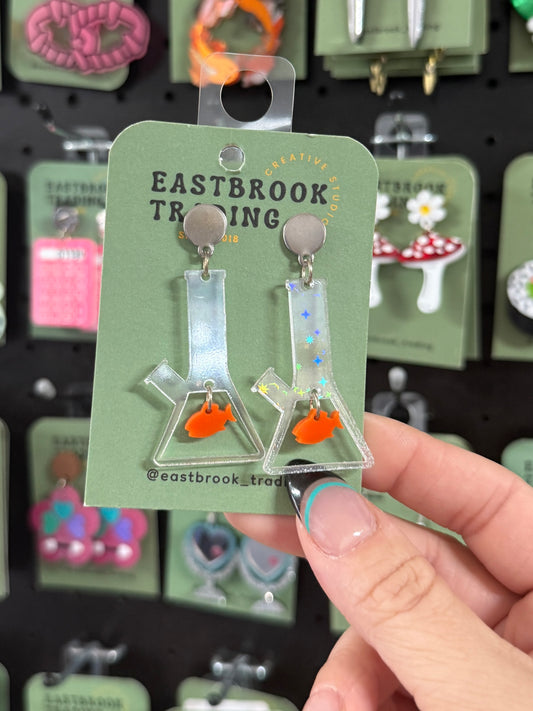 Fish in a Beaker Earrings