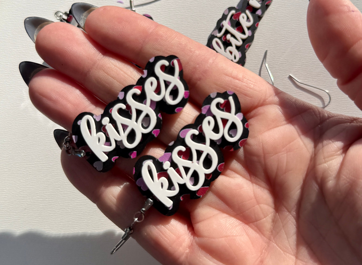 Valentines Word Earrings