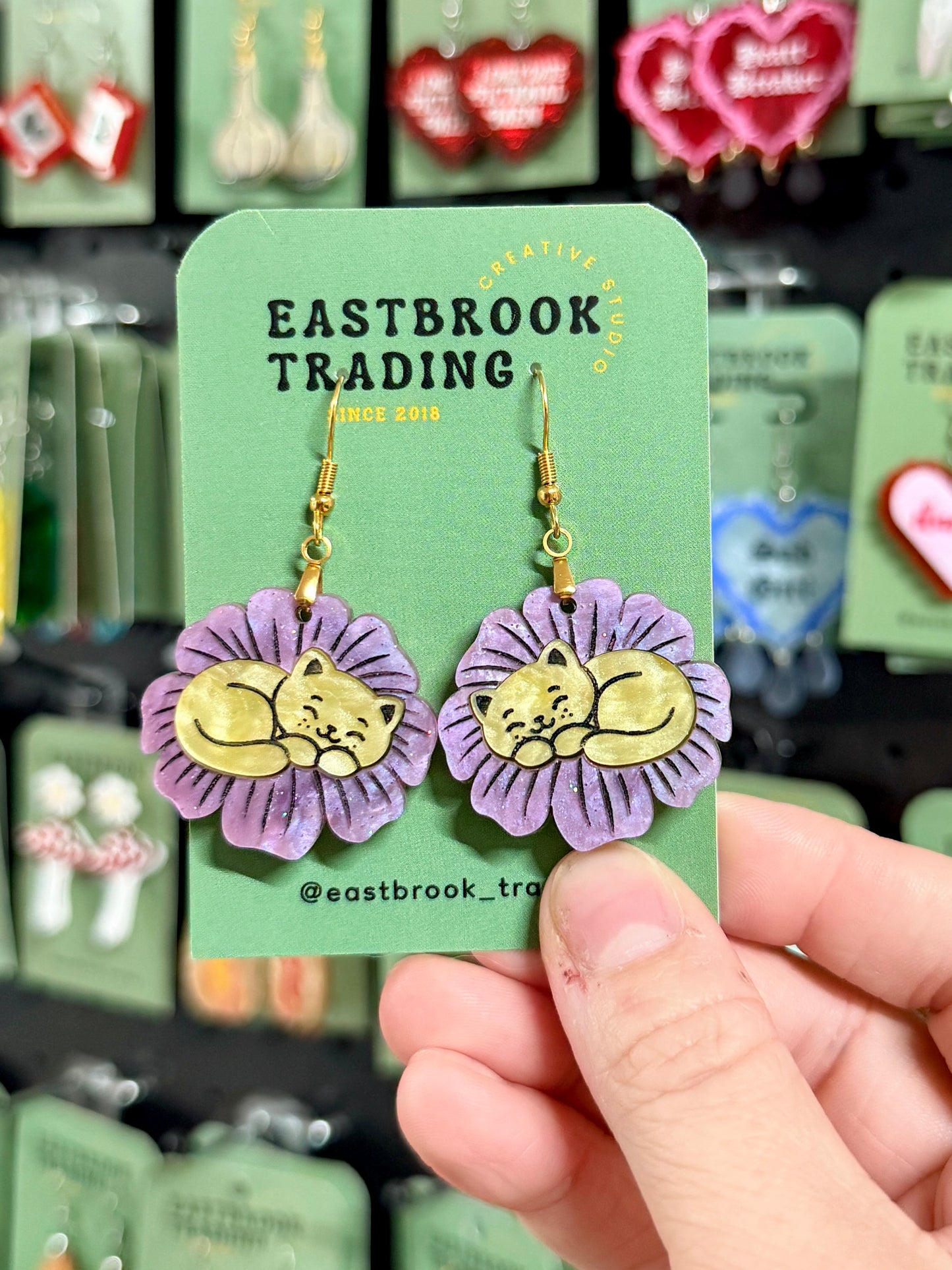 Blooming Kitty Earrings