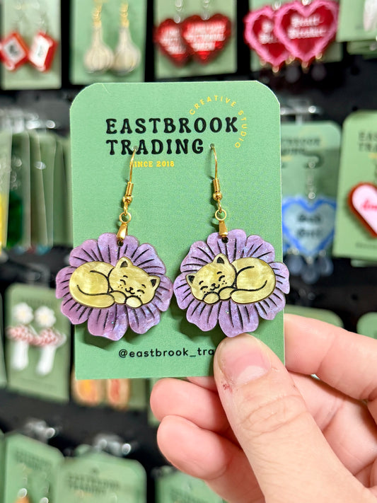 Blooming Kitty Earrings