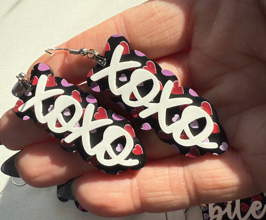 Valentines Word Earrings