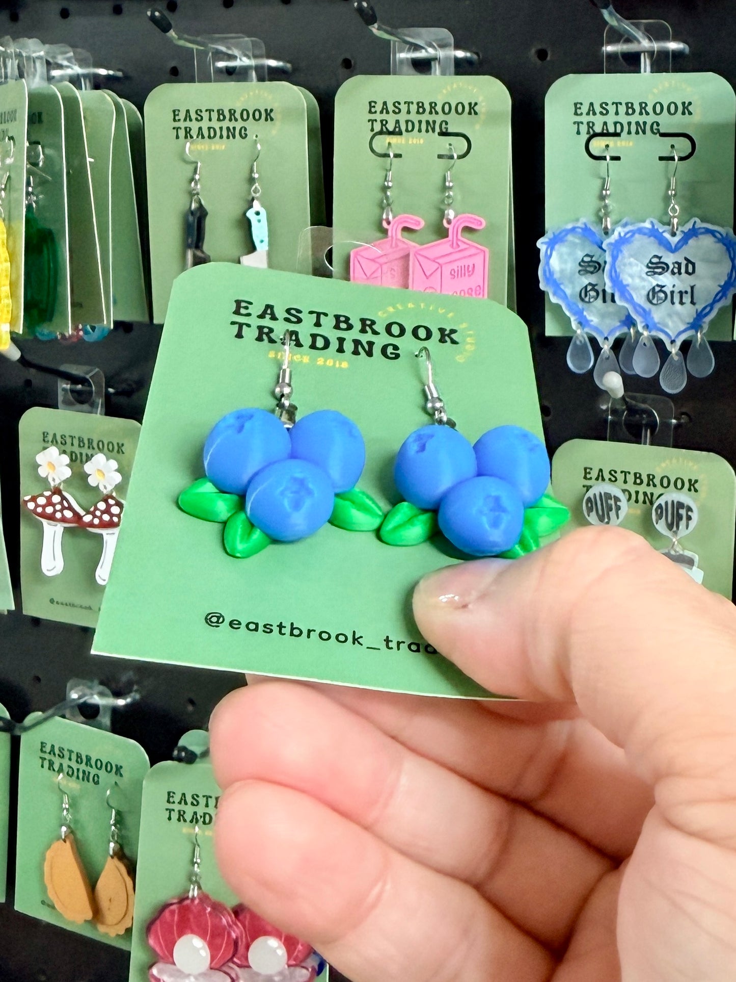 Blueberry Cluster Earrings (3d printed)