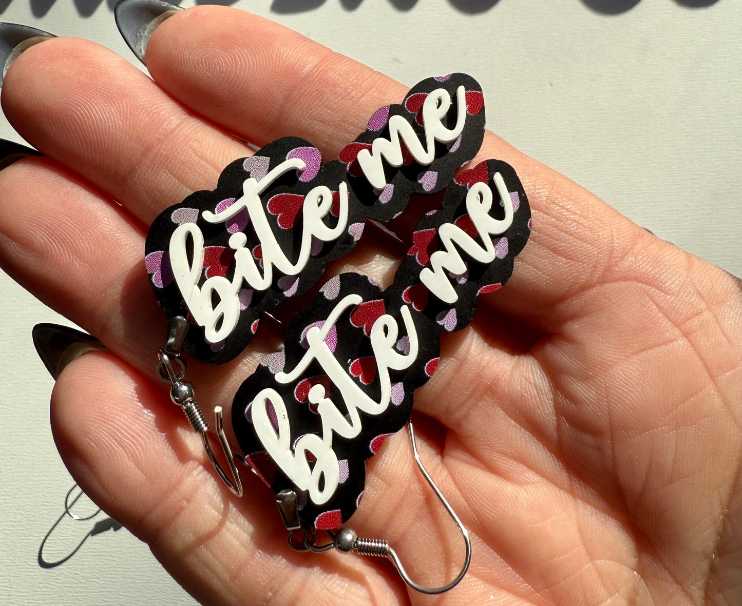 Valentines Word Earrings