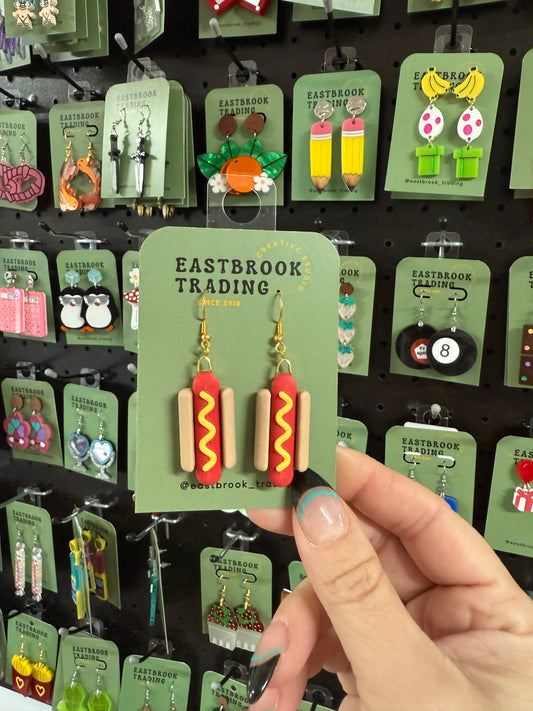 Mini BBQ Hot Dog Earrings