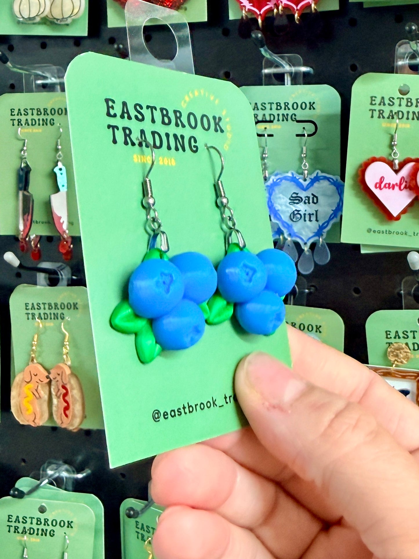 Blueberry Cluster Earrings (3d printed)
