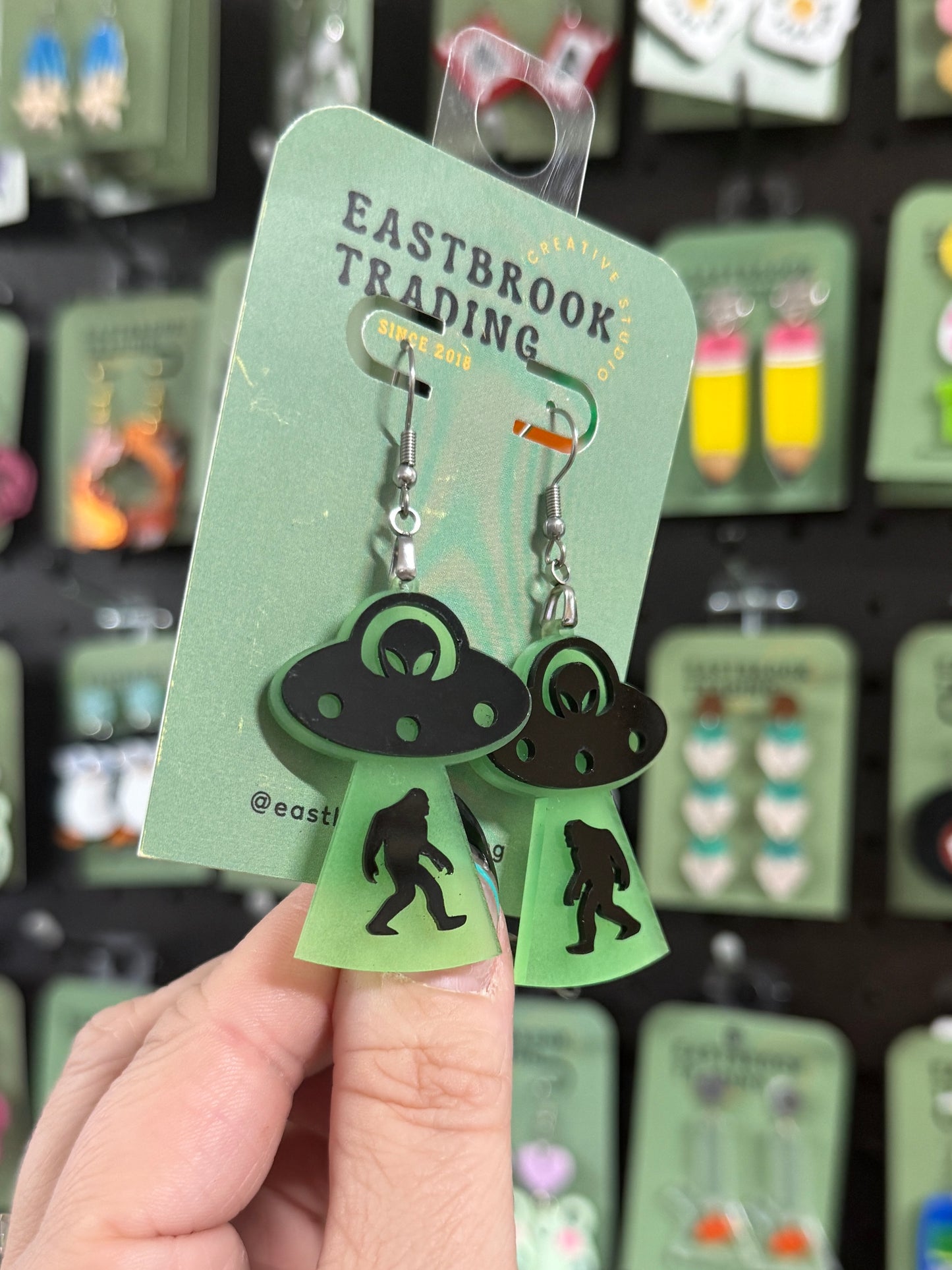 Glow in the Dark UFO Earrings