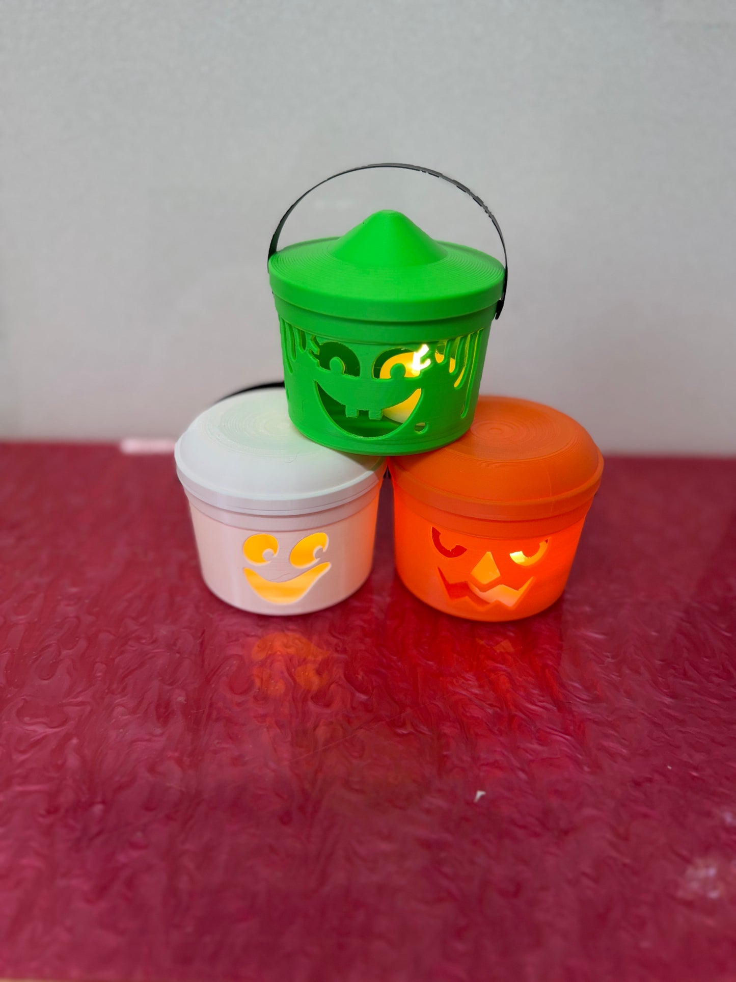 Boo Bucket lights (LED tea candle included)
