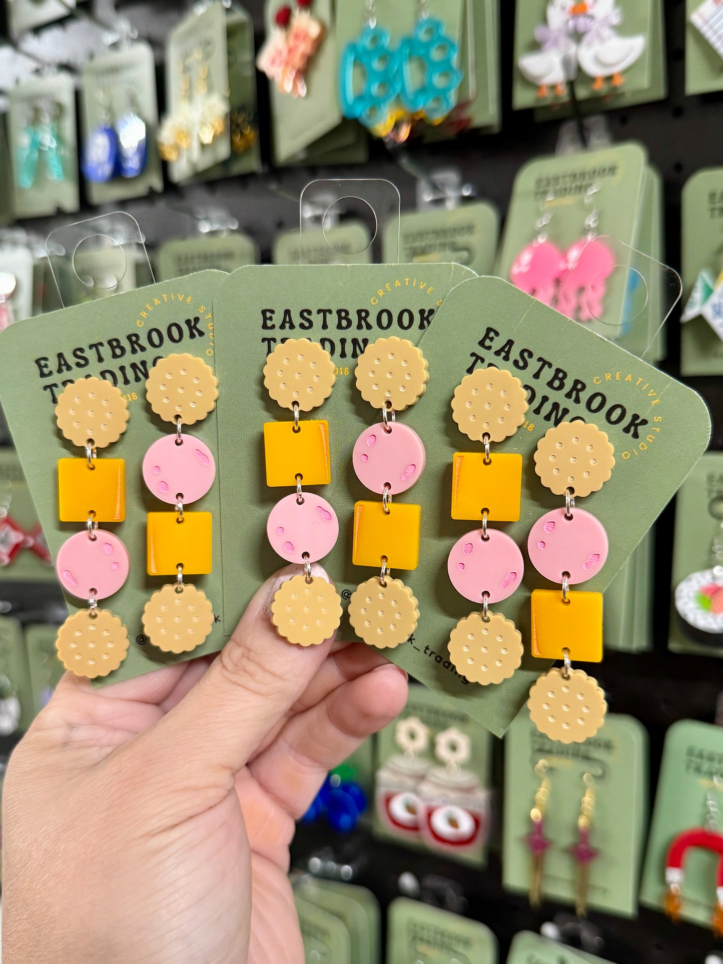 Stack Sandwich dangle earrings