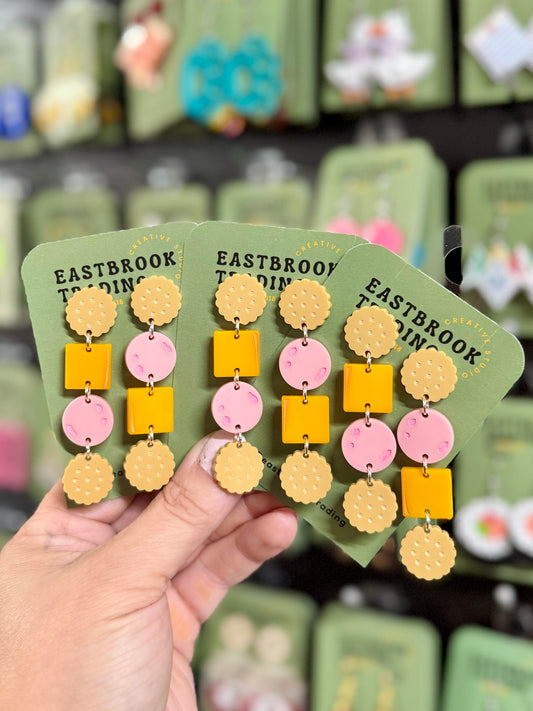 Stack Sandwich dangle earrings