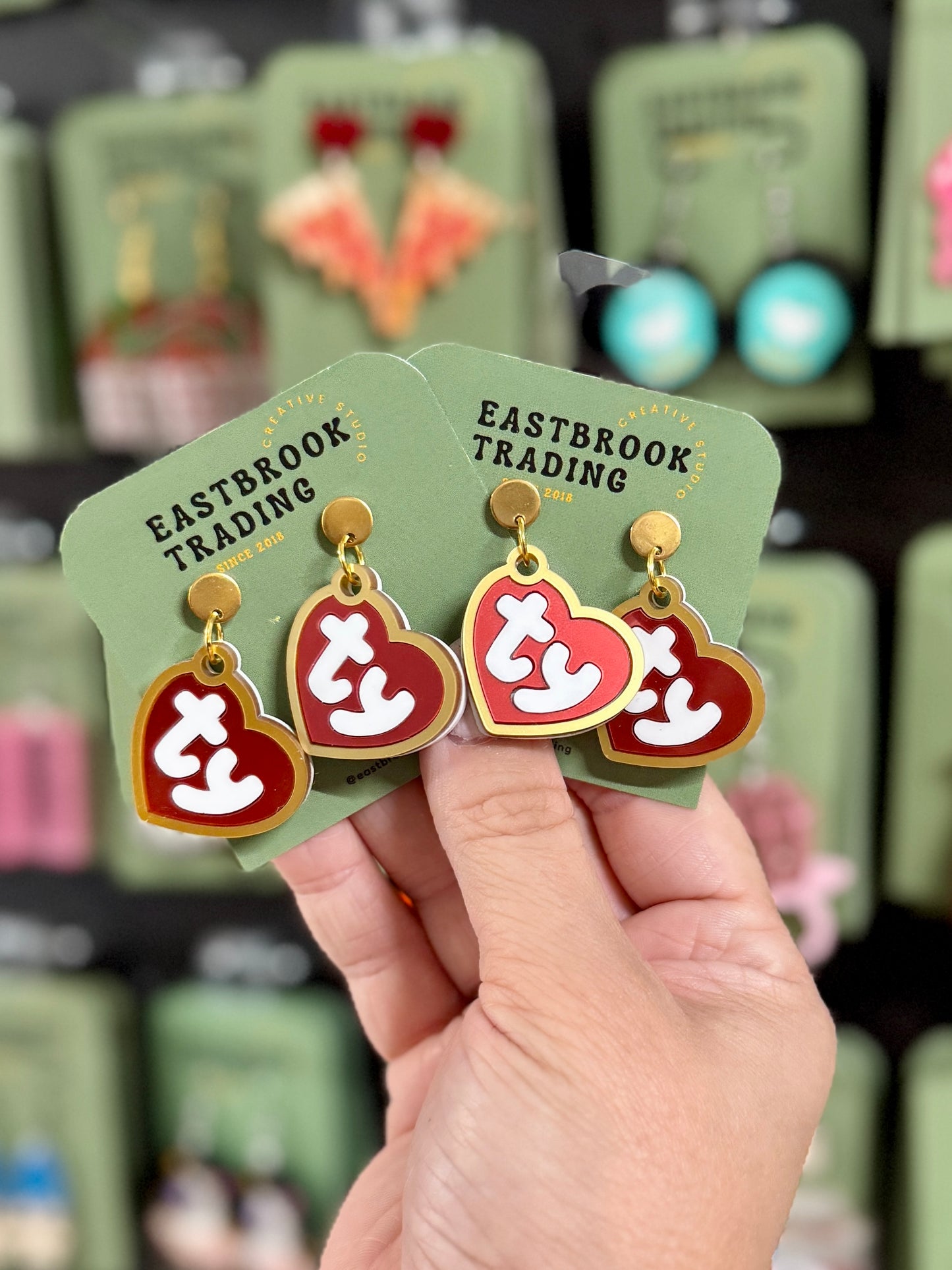 Pet tag earrings