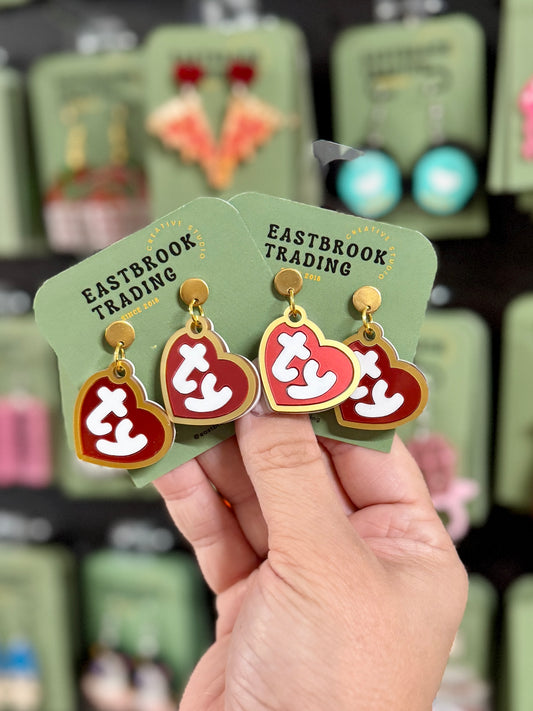 Pet tag earrings