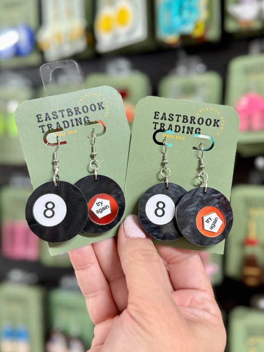 Magic 8-ball earrings
