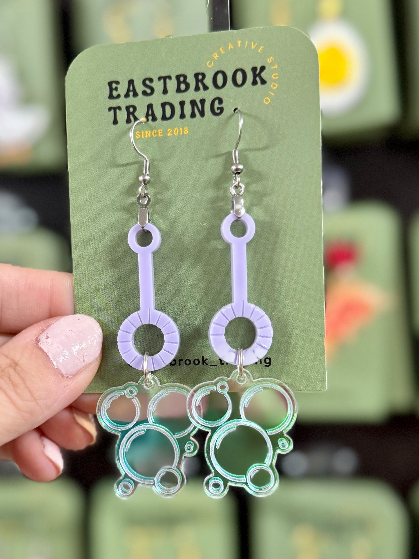 Big bubble wand earrings
