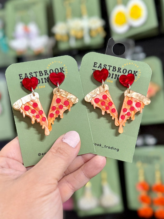 Pizza earrings
