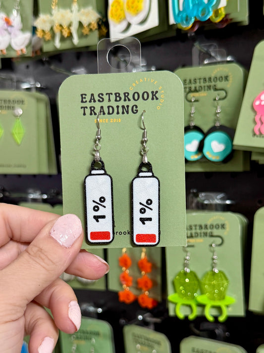 Low battery (1%) earrings