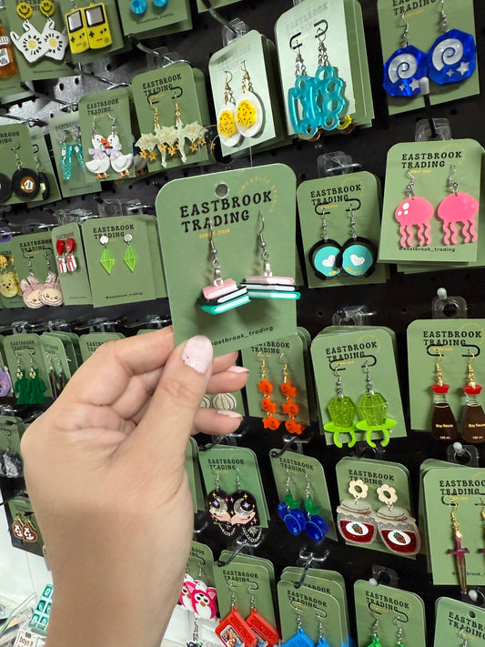 Stacked books earrings