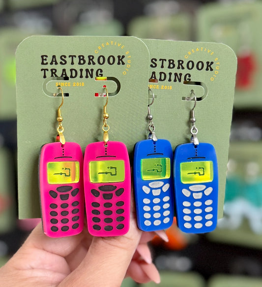 Retro Cell phone earrings