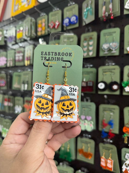 Pumpkin Stamp Earrings