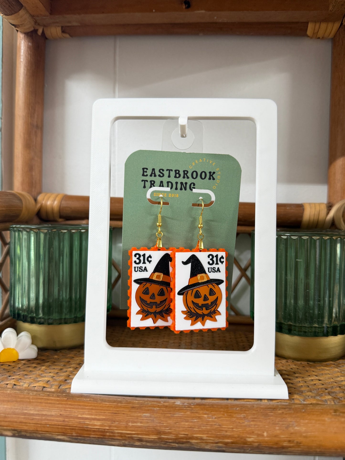 Pumpkin Stamp Earrings