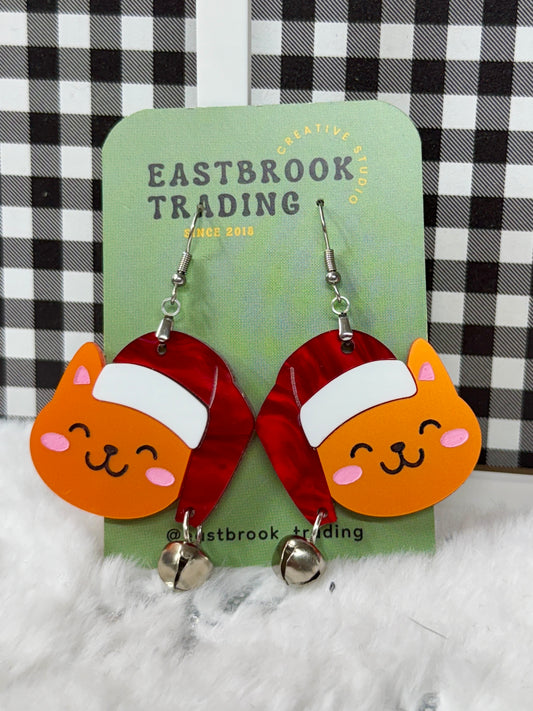 Santa Cat Earrings