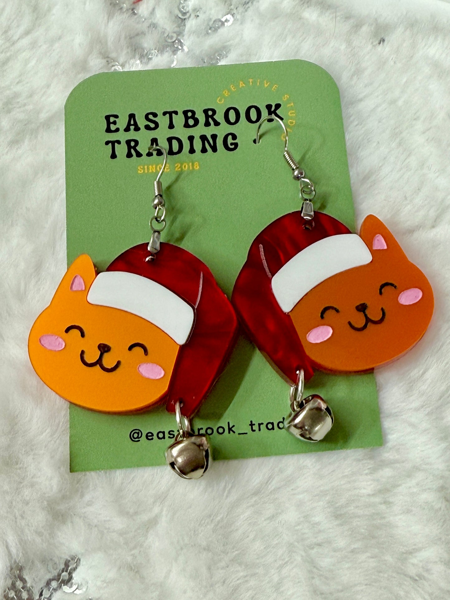 Santa Cat Earrings