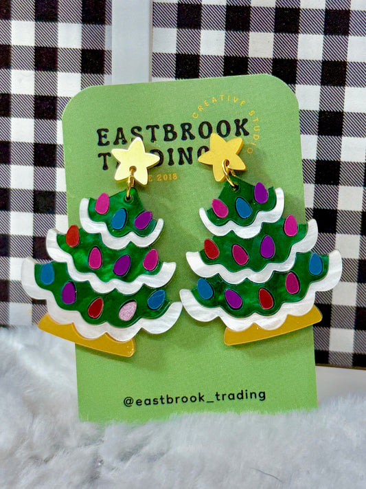 Ceramic Christmas Tree Earrings